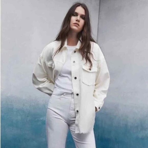 ✨Zara corduroy ivory Sz. Large shacket✨ - Picture 1 of 12